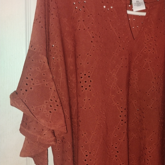 Ruby Rd. Women's Rust Blouse - Picture 2 of 9